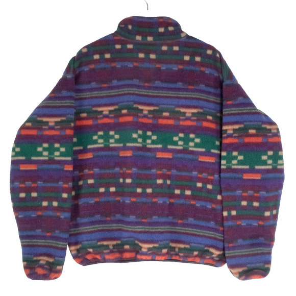 Vintage 90s Columbia Sportswear Aztec Navajo Fleece Sweater Men's Size L Retro - Picture 2 of 14